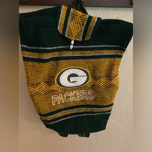 Green Bay Packers Knit Striped Backpack Embroidered Logo NFL Green Gold